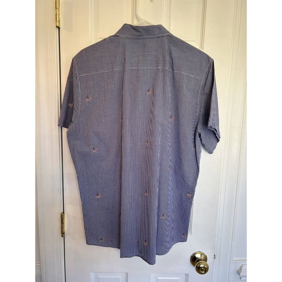 Men's Charleston Threads Short Sleeve Button Down Checks with Patriotic Crabs L - Picture 7 of 13